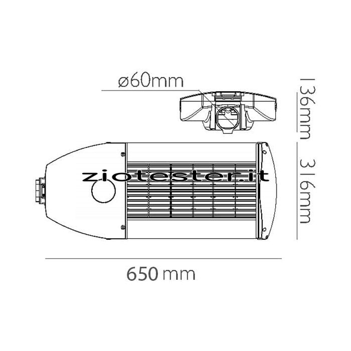 Lampada Stradale LED Premium 200W dimensioni