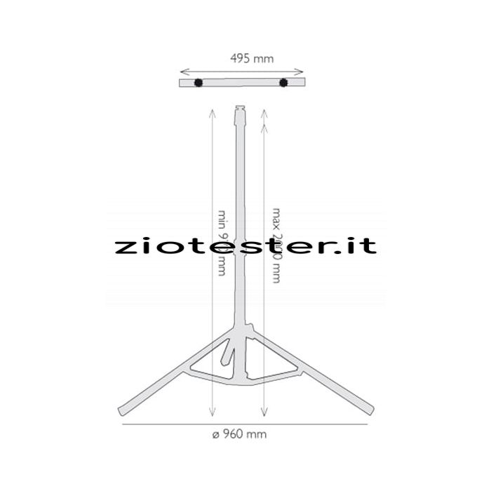 Treppiede singolo + Staffa doppio attacco LED Flood Light dimensioni
