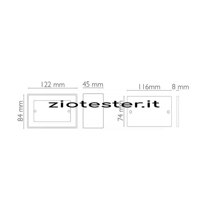 Scatola da parete con coperchio dimensioni