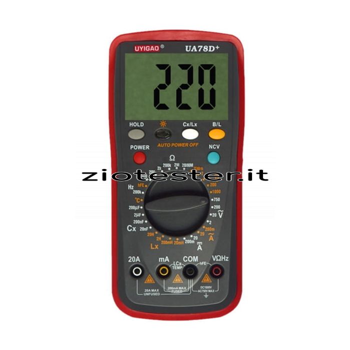 Multimetro digitale portatile, tester elettrico con display LCD e
