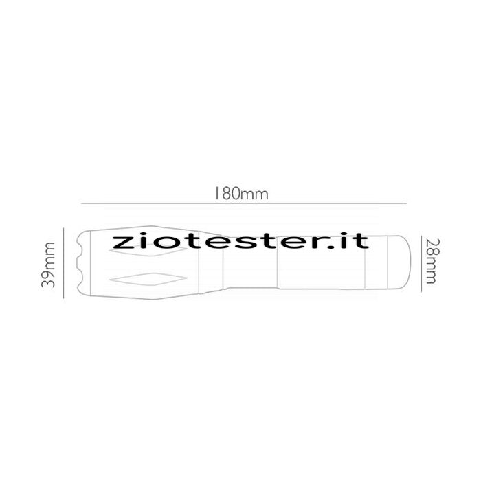 Torcia LED Ricaricabile dimensioni