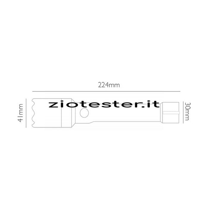 Torcia LED in alluminio con ghiera a rotazione dimensioni