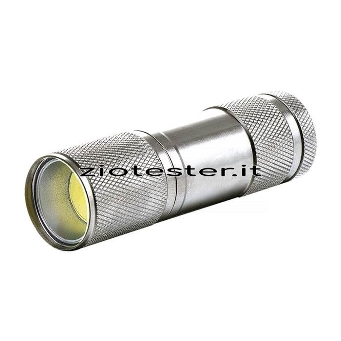 Torcia LED in alluminio 1W argento