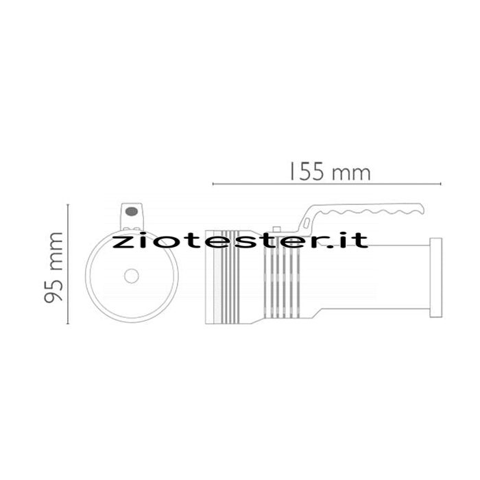 Torcia LED in alluminio ricaricabile dimensioni
