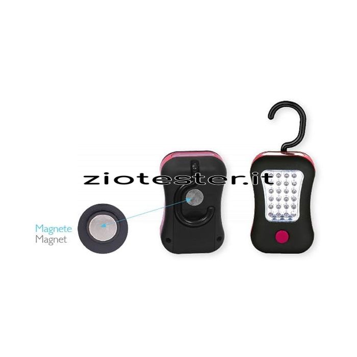 Torcia LED da lavoro in gomma con magnete e gancio tascabile