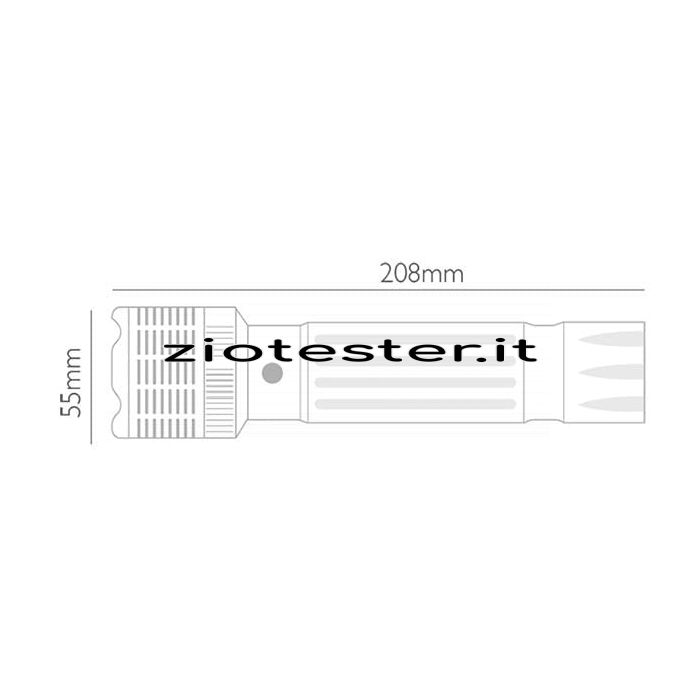 Torcia LED in plastica con ghiera a rotazione dimensioni