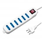 Multipresa Bivalente 6x10/16A + T con interruttore luminoso