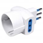 Adattatore 3 uscite 2x2Poli 10A+T, 1xSchuko