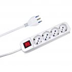 Multipresa 4 uscite Schuko 10/16A+T con interruttore luminoso