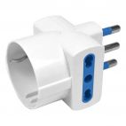 Adattatore 2 uscite 2poli + T 10/16A 1 uscita Schuko