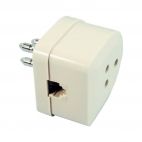 Adattatore telefonico 3 poli plug passo 6/4+presa 3 poli