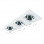Struttura da incasso quadrata in alluminio 3 lampade AR111-b