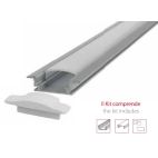KLP1809A Kit Profilo in alluminio per strip led rettangolare lunghezza 2 metri