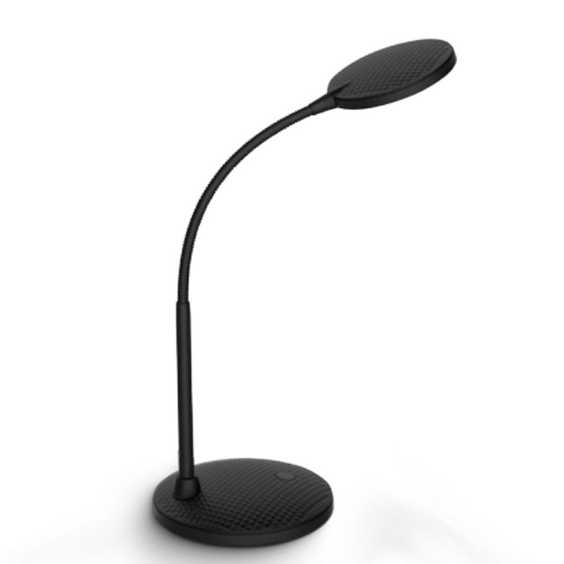 Maclean MCE616 Lampada da scrivania LED Regolabile dimmerabile 9W IP20 Max 450 lumen cambio temperatura colore 3000K 4500K 6500Kcon caricatore Qi a induzione (Nero
