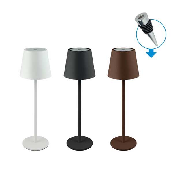 Zafferano Lampada A Led Da Tavolo Poldina Pro Nera Ricaricabile E Dimmerabile Con Batteria Fino A 12 Ore Da Esterno Ip65 98142367