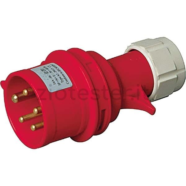 Electraline 80849 Spina Elettrica Industriale, IEC, 16A, 2P+T, 220V, IP67, Blu